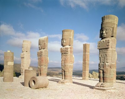 The Atlantean Columns on Top of Pyramid B, Pre-Columbian by Toltec